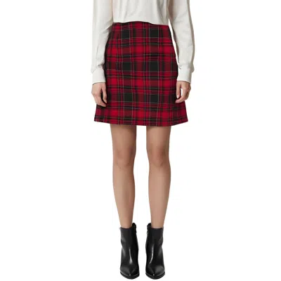 Cece Womens Plaid Mini A-line Skirt