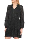 Cece Womens Polka Dot Short Shift Dress In Black