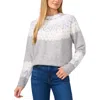Cece Womens Printed Acrylic Mock Turtleneck Sweater In Light Heather Grey