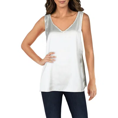 Cece Womens Rhinestone Satin Blouse