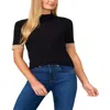 Cece Womens Ribbed Knit Mock Turtleneck Sweater In Black
