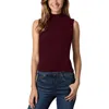 Cece Womens Ribbed Knit Mock Turtleneck Sweater In Burgundy