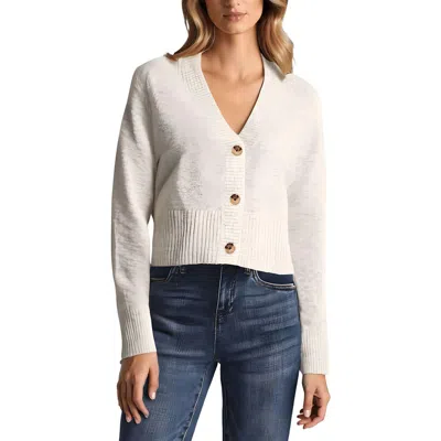 Cece Womens Ribbed Trim Knit Button-up In White