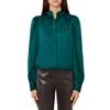 Cece Womens Ruched Polyester Button-down Top