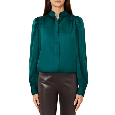 Cece Womens Ruched Polyester Button-down Top
