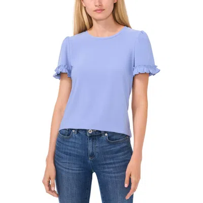Cece Womens Ruffled Crepe Blouse In Blue Blossom