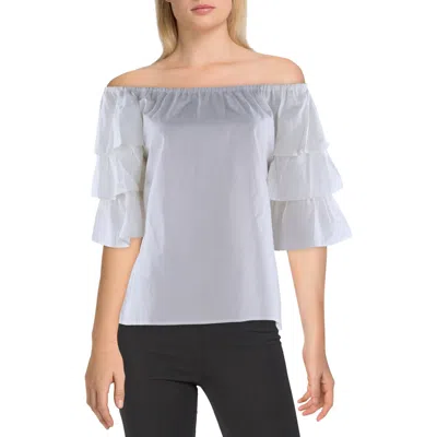 Cece Womens Ruffled Flare Sleeves Pullover Top