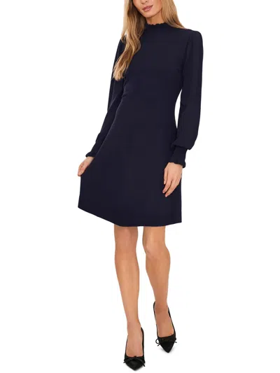 Cece Womens Ruffled Midi Sweaterdress In Blue