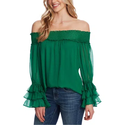 Cece Womens Ruffled Off The Shoulder Blouse In Multi