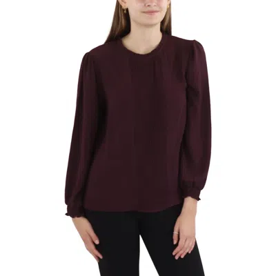 Cece Womens Ruffled Pleats Blouse In Burgundy