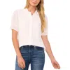 Cece Eyelet Embroidered Cotton Button-up Shirt In White