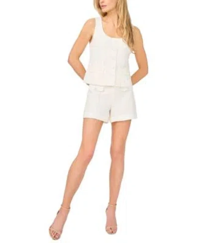 Cece Womens Scoop Neck Vest Cotton Shorts In White