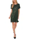 CECE WOMENS SEQUINED SHORT MINI DRESS