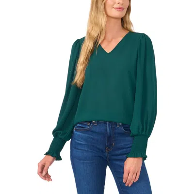 Cece Womens Sheer Chiffon Blouse In Multi