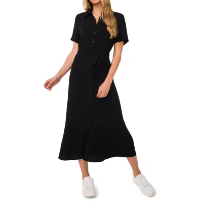 Cece Womens Shirtdress Button Front In Black
