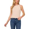 Cece Textured Knit Crop Tank Top In White