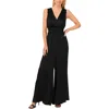 Cece Smocked Waist Sleeveless Wide Leg Jumpsuit In Black