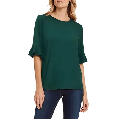Cece Womens Solid Bell Sleeve Blouse