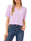 CECE WOMENS SOLID BUTTON-DOWN BUTTON-DOWN TOP