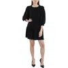 Cece Womens Tiered Knee Fit & Flare Dress In Black