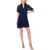 Cece Clip Dot Flutter Sleeve Midi Dress In Blue