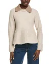Cece Wool-blend Peplum Sweater In Neutral