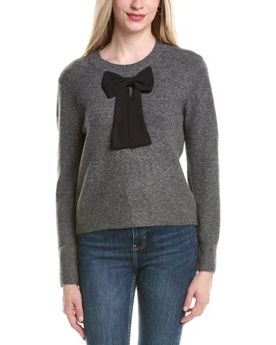 Cece Woven Bow Sweater In Gray