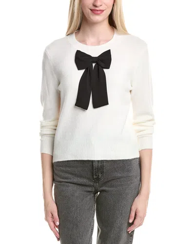 Cece Woven Bow Sweater In White