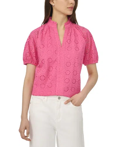 Cece Woven Top In Pink