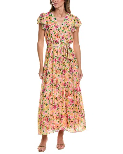 Cece Wrap Front Maxi Dress In Orange