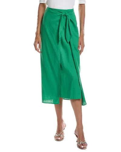Cece Wrap Wide Tie Skirt In Green