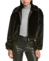 Cece Zip Front Short Blouson Jacket In Black