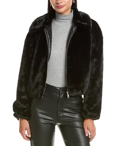 Cece Zip Front Short Blouson Jacket In Black