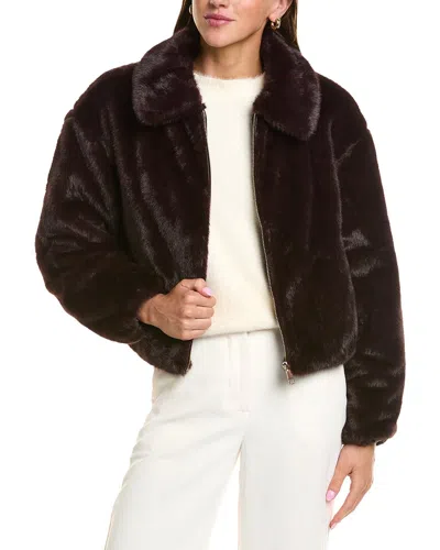 Cece Zip Front Short Blouson Jacket In Brown
