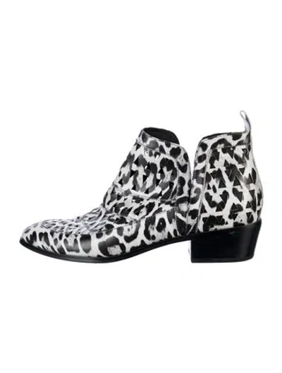 Pre-owned Cecelia Leather Animal Print Boots In Multi