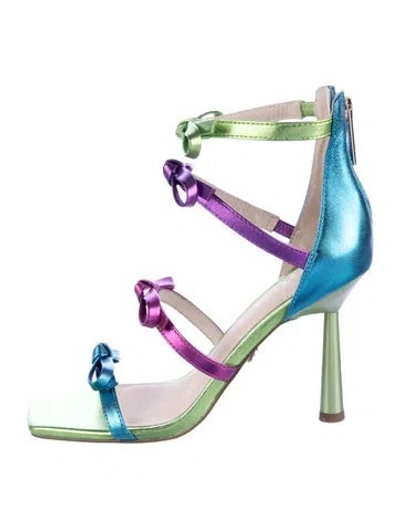 Pre-owned Cecelia Leather Sandals In Blue