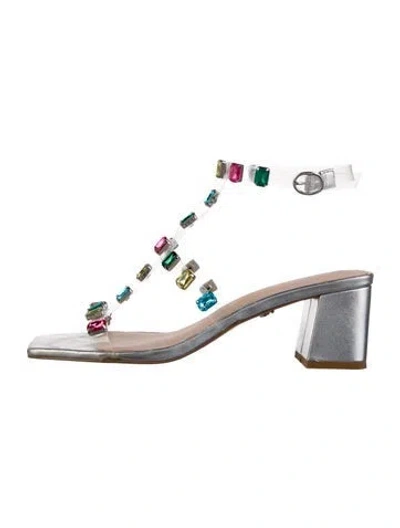 Pre-owned Cecelia Leather Slingback Sandals In White