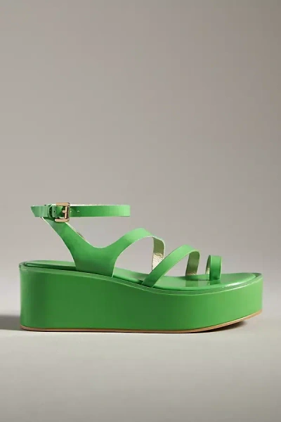 Cecelia New York Bismark Wedge Sandals In Green