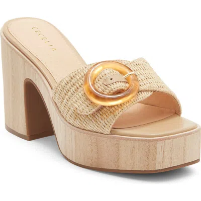 Cecelia New York Charlie Buckle Platform Slide Sandal In Multi