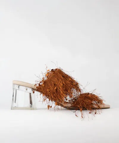 Cecelia New York Clara Fringe Sandal In Burnt Sugar In Multi