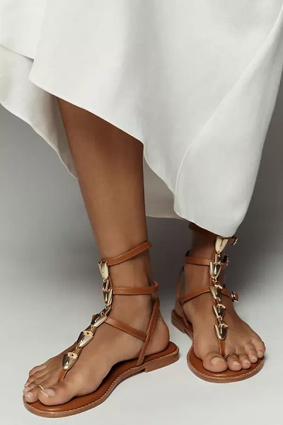 Cecelia New York Crystal Ankle-strap Sandals In Brown