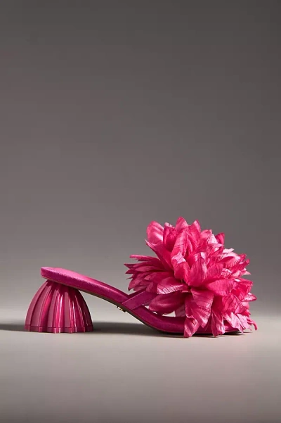 Cecelia New York Dahlia 3d Floral Square-toe Block Heels