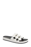 Cecelia New York Emily Slide Sandal In White/black