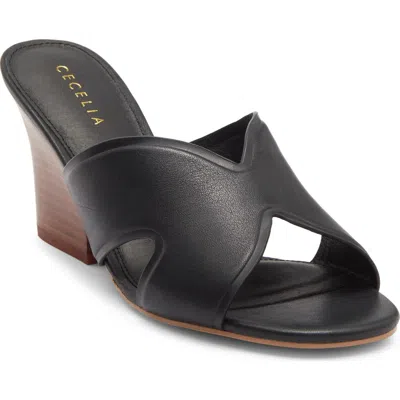 Cecelia New York Faye Wedge Slide Sandal In Black