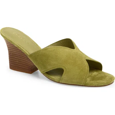 Cecelia New York Faye Wedge Slide Sandal In Green