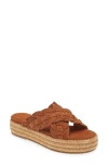 Cecelia New York Gester Platform Slide Sandal In Oak