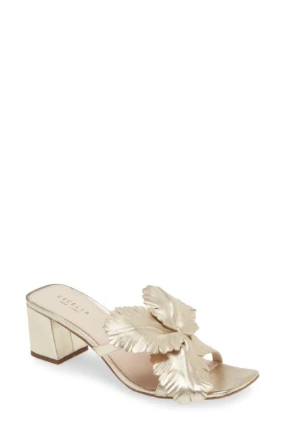 Cecelia New York Happy Leather Sandal In Soft Gold