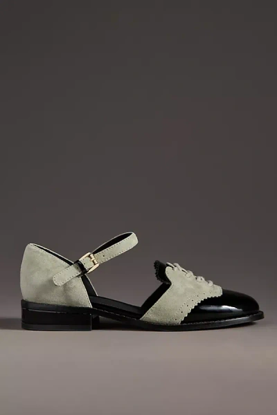 Cecelia New York Lemon Ankle-strap Flats In Green