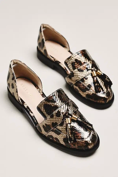 Cecelia New York Linear Tassel Loafers In Brown