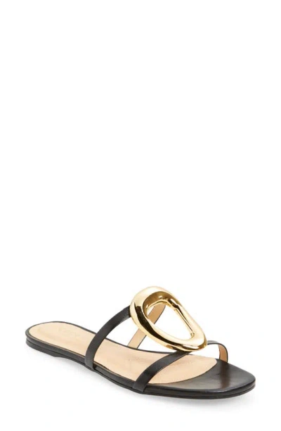 Cecelia New York Melissa Slide Sandal In Black Gold